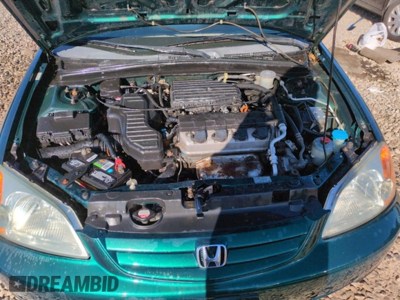 2001 Honda Civic EX with VIN 2HGES26761H602898, listed as a Copart auction lot 50371535 with 148,669 mi miles and Salvage Title. Bid and sale history available at DreamBid. Image 11.