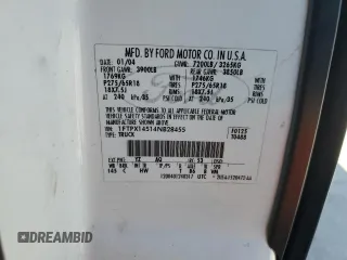 2004 Ford F-150 XLT с VIN 1FTPX14514NB28455, выставлен на аукционе Copart как лот 55142985 с пробегом 208 313 миль миль и Списание • Salvage title. История ставок и продаж доступна на DreamBid. Изображение 12.