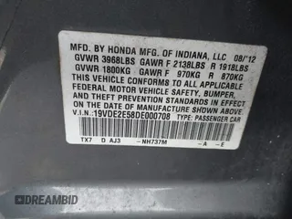 2013 Acura ILX 2.4L Premium Pkg with VIN 19VDE2E58DE000708, listed as a IAAI auction lot 41167828 with 235,181 mi miles. Bid and sale history available at carsss.com. Image 9.