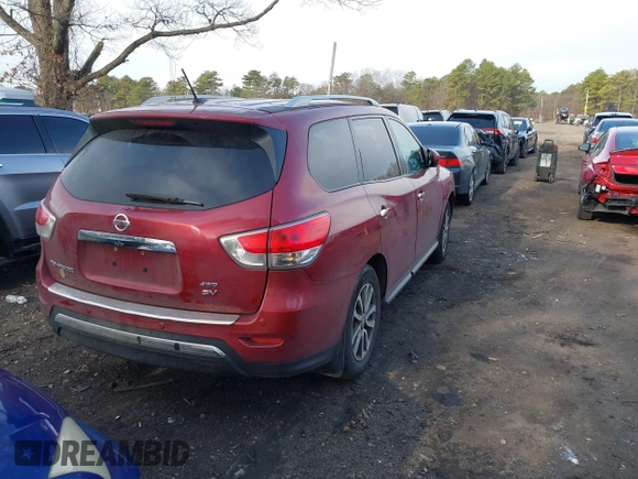 2015 Nissan Pathfinder SV z VIN 5N1AR2MM4FC706409, wystawiony jako IAAI lot #41875922 z przebiegiem 264 330 mil mil oraz . Historia ofert i sprzedaży dostępna na DreamBid. Obrazek 4.