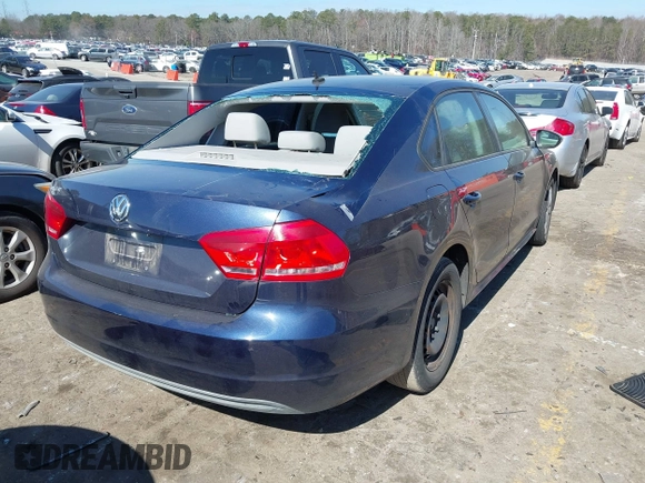 2012 Volkswagen Passat S with VIN 1VWAP7A39CC100079, listed as a IAAI auction lot 41653045 with 268,353 mi miles and . Bid and sale history available at DreamBid. Image 4.