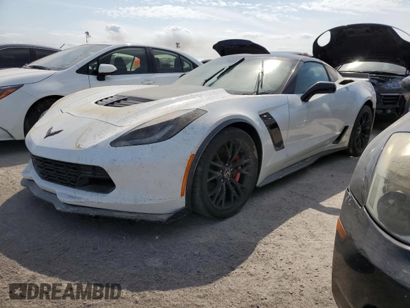 2015 Chevrolet Corvette Z06 2LZ with VIN 1G1YS2D65F5604221, listed as a Copart auction lot 74049024 with 0 mi miles and Salvage Title. Bid and sale history available at carsss.com. Image 1.