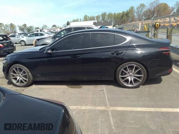 2023 Genesis G70 2.0T with VIN KMTG34TA5PU121225, listed as a IAAI auction lot 41918885 with 25,082 mi miles. Bid and sale history available at carsss.com. Image 15.