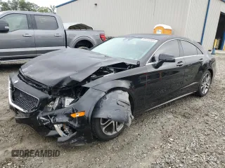2015 Mercedes-Benz CLS-Class CLS 400 with VIN WDDLJ6FB1FA136037, listed as a Copart auction lot 65155364 with 58,617 mi miles and Salvage Title. Bid and sale history available at carsss.com. Image 1.