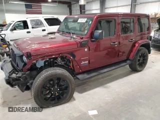 2021 Jeep Wrangler Unlimited Sahara z VIN 1C4JJXP63MW684811, wystawiony jako Copart lot #55136775 z przebiegiem 29 901 mil mil oraz Szkoda całkowita • Salvage title. Historia ofert i sprzedaży dostępna na DreamBid. Obrazek 1.
