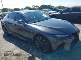 2021 Lexus IS with VIN JTHGZ1B27M5045601, listed as a IAAI auction lot 41930557 with 26,728 mi miles. Bid and sale history available at carsss.com. Image 1.
