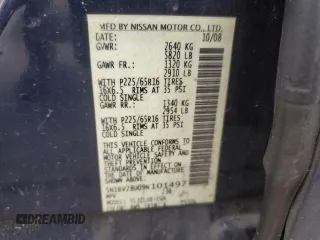 2009 Nissan Quest S with VIN 5N1BV28U09N101497, listed as a Copart auction lot 75330364 with 173,906 mi miles and Salvage Title. Bid and sale history available at carsss.com. Image 13.