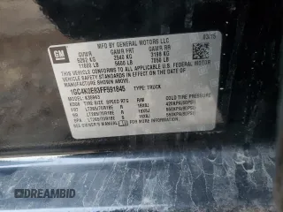 2015 Chevrolet Silverado 3500HD LTZ with VIN 1GC4K0E83FF591845, listed as a Copart auction lot 81810164 with 50,608 mi miles and Salvage Title. Bid and sale history available at carsss.com. Image 13.