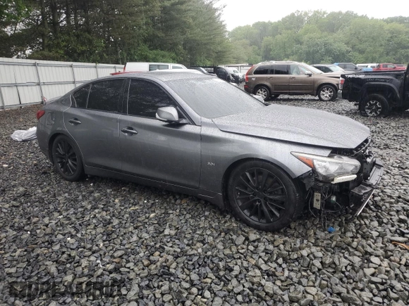 2018 Infiniti Q50 Luxe with VIN JN1EV7AR1JM433482, listed as a Copart auction lot 57093905 with Not provided miles and Salvage title. Bid and sale history available at DreamBid. Image 4.