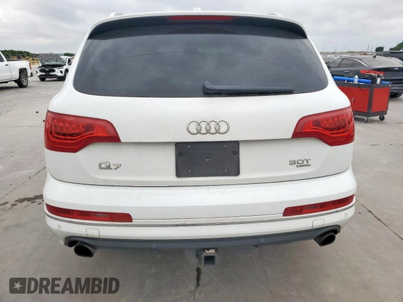 2015 Audi Q7 Premium Plus with VIN WA1LGAFE2FD023602, listed as a Copart auction lot 53737705 with 102,395 mi miles and Salvage Title. Bid and sale history available at DreamBid. Image 6.