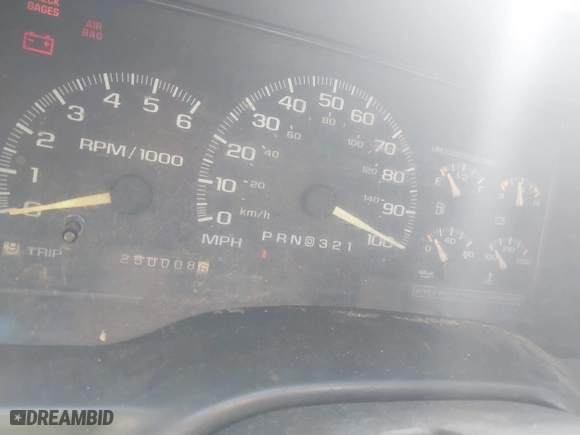 1997 Chevrolet Tahoe with VIN 1GNEK13R9VJ428657, listed as a IAAI auction lot 41324736 with 250,008 mi miles. Bid and sale history available at carsss.com. Image 7.