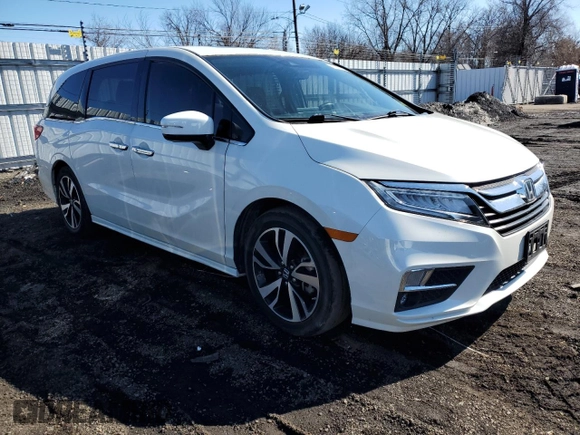 2019 Honda Odyssey Elite with VIN 5FNRL6H93KB072349, listed as a Copart auction lot 47369135 with 34,533 mi miles and Salvage Title. Bid and sale history available at DreamBid. Image 4.
