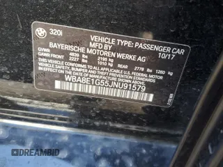 2018 BMW 3 Series 320i with VIN WBA8E1G55JNU91579, listed as a Copart auction lot 83793104 with 66,218 mi miles and Salvage Title. Bid and sale history available at carsss.com. Image 12.