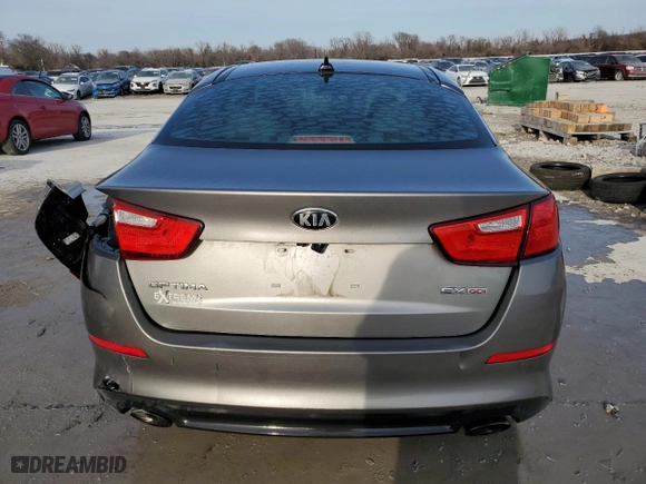 2014 Kia Optima EX with VIN 5XXGN4A76EG343677, listed as a Copart auction lot 47235465 with 163,612 mi miles and Salvage Title. Bid and sale history available at carsss.com. Image 6.