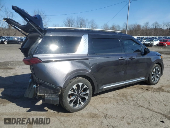 2022 Kia Carnival EX with VIN KNDNC5H35N6072809, listed as a Copart auction lot 47609974 with 0 mi miles and Salvage Title. Bid and sale history available at carsss.com. Image 3.