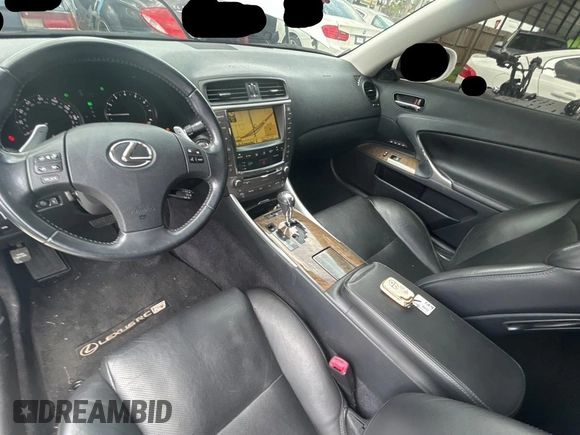 2010 Lexus IS 250 C z VIN JTHFF2C21A2511092, wystawiony jako Copart lot #59193075 z przebiegiem 192 550 mil mil oraz Czysty tytuł • Clean title. Historia ofert i sprzedaży dostępna na DreamBid. Obrazek 9.