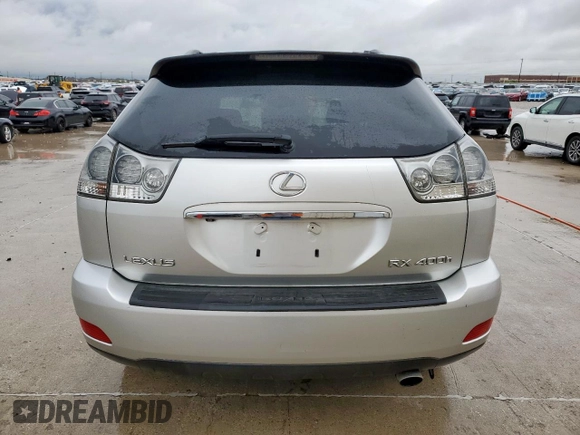 2006 Lexus RX 400h with VIN JTJGW31U762000555, listed as a Copart auction lot 54873185 with 191,579 mi miles and Salvage title. Bid and sale history available at DreamBid. Image 6.