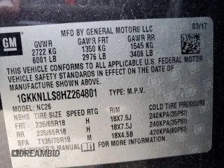 2017 GMC Acadia SLE with VIN 1GKKNLLS8HZ264801, listed as a Copart auction lot 86362714 with 88,825 mi miles and Non Repairable. Bid and sale history available at carsss.com. Image 14.