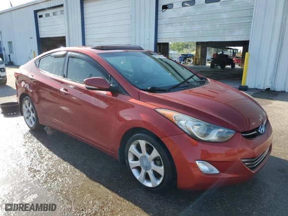 2013 Hyundai Elantra Limited with VIN KMHDH4AE3DU736663, listed as a Copart auction lot 52416785 with 193,573 mi miles and Clean Title. Bid and sale history available at carsss.com. Image 4.
