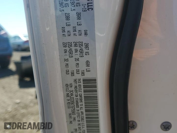 2019 Jeep Compass High Altitude с VIN 3C4NJDCB5KT675503, выставлен на аукционе Copart как лот 57604375 с пробегом Не указан миль и Списание • Salvage title. История ставок и продаж доступна на DreamBid. Изображение 13.