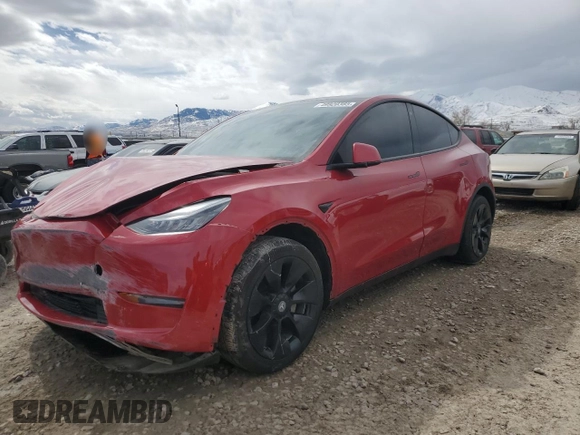 2020 Tesla Model Y Long Range with VIN 5YJYGDEE1LF009967, listed as a Copart auction lot 49920385 with Not Provided miles and Salvage Title. Bid and sale history available at DreamBid. Image 1.