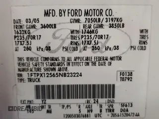 2005 Ford F-150 XLT with VIN 1FTPX12565NB23224, listed as a Copart auction lot 45287545 with 246,493 mi miles and Clean Title. Bid and sale history available at carsss.com. Image 12.