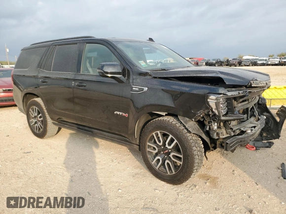 2021 GMC Yukon AT4 with VIN 1GKS2CKDXMR417491, listed as a Copart auction lot 79265374 with 74,073 mi miles and Salvage Title. Bid and sale history available at carsss.com. Image 4.