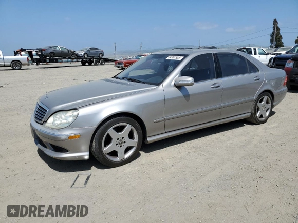 2005 Mercedes-Benz S-Class 5.0L with VIN WDBNG75J15A444130, listed as a Copart auction lot 54367505 with 168,855 mi miles and Clean Title. Bid and sale history available at carsss.com. Image 1.