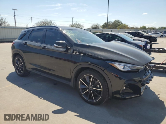 2023 Infiniti QX50 Sport with VIN 3PCAJ5FA4PF119678, listed as a Copart auction lot 72553294 with 10,576 mi miles and Salvage title. Bid and sale history available at DreamBid. Image 4.