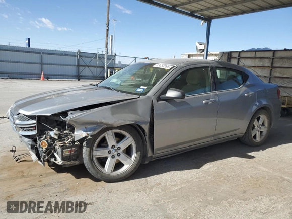 2013 Dodge Avenger SE with VIN 1C3CDZABXDN589271, listed as a Copart auction lot 53855895 with 215,887 mi miles and Salvage Title. Bid and sale history available at carsss.com. Image 1.