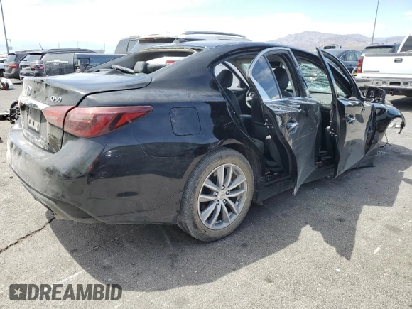 2021 Infiniti Q50 Pure with VIN JN1EV7APXMM704526, listed as a Copart auction lot 53291505 with 49,078 mi miles and Salvage title. Bid and sale history available at DreamBid. Image 3.
