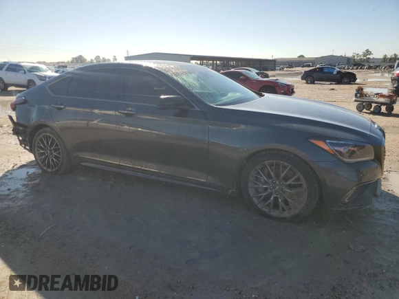 2018 Genesis G80 Sport with VIN KMHGN4JB5JU219162, listed as a Copart auction lot 79851474 with 58,056 mi miles and Salvage Title. Bid and sale history available at DreamBid. Image 4.
