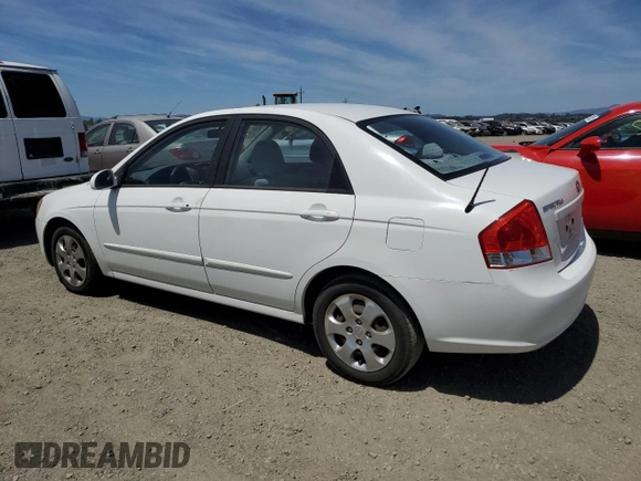 2009 Kia Spectra EX with VIN KNAFE222095665094, listed as a Copart auction lot 55830585 with 144,656 mi miles and Clean Title. Bid and sale history available at DreamBid. Image 2.