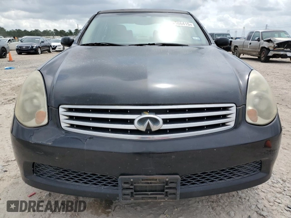 2005 Infiniti G35 Sedan with VIN JNKCV51E85M203979, listed as a Copart auction lot 54966415 with 286,532 mi miles and Clean Title. Bid and sale history available at carsss.com. Image 5.