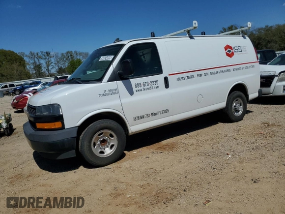 2019 Chevrolet Express Cargo Van with VIN 1GCWGAFG4K1279871, listed as a Copart auction lot 50024895 with 84,102 mi miles and Clean Title. Bid and sale history available at carsss.com. Image 1.