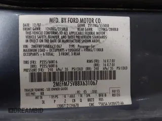 2008 Mercury Grand Marquis LS with VIN 2MEFM75V88X631067, listed as a IAAI auction lot 41290274 with 206,145 mi miles and . Bid and sale history available at DreamBid. Image 9.