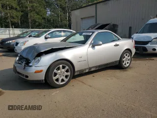 1999 Mercedes-Benz SLK-Class with VIN WDBKK47F9XF127582, listed as a Copart auction lot 71345494 with 187,302 mi miles and Salvage Title. Bid and sale history available at carsss.com. Image 1.