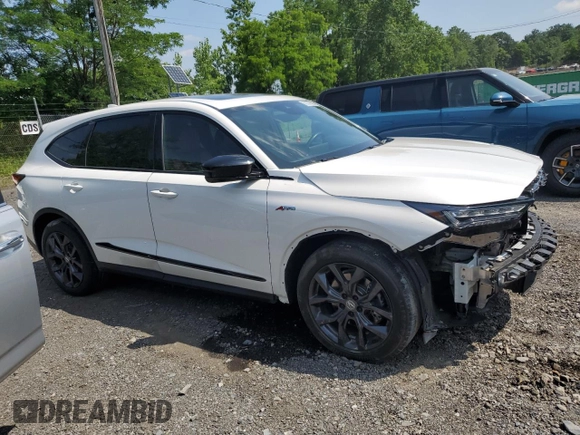 2023 Acura MDX w/A-Spec Package with VIN 5J8YE1H05PL042995, listed as a Copart auction lot 62337905 with 45,893 mi miles and Salvage title. Bid and sale history available at DreamBid. Image 4.