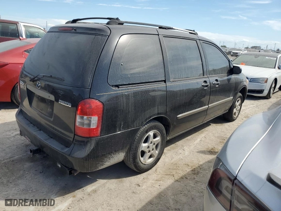 2001 Mazda MPV DX with VIN JM3LW28G310173674, listed as a Copart auction lot 75312034 with 0 mi miles and Salvage Title. Bid and sale history available at carsss.com. Image 3.