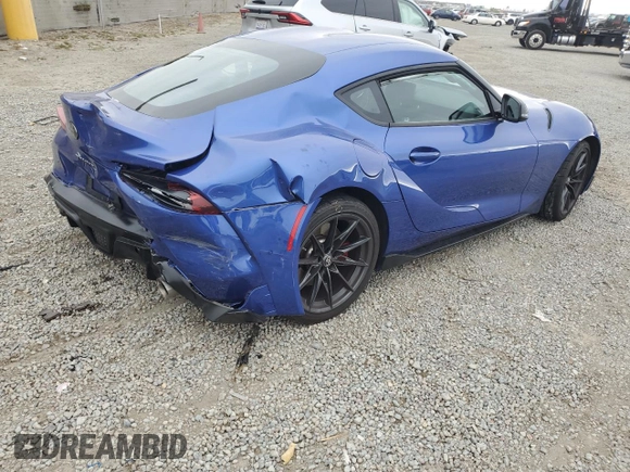 2023 Toyota Supra 3.0 with VIN WZ1DB0G0XPW054223, listed as a Copart auction lot 55860385 with Not provided miles and Salvage title. Bid and sale history available at DreamBid. Image 3.