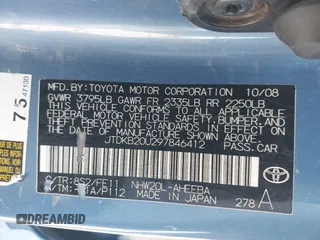 2009 Toyota Prius with VIN JTDKB20U297846412, listed as a IAAI auction lot 42189578 with 235,818 mi miles and . Bid and sale history available at DreamBid. Image 9.