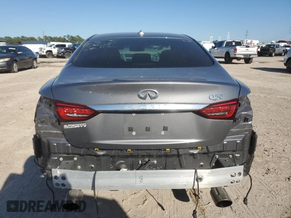 2021 Infiniti Q50 Luxe with VIN JN1EV7BP9MM702524, listed as a Copart auction lot 48579785 with 28,627 mi miles and Salvage title. Bid and sale history available at DreamBid. Image 6.