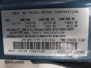 2015 Mazda 3 i SV z VIN JM1BM1T77F1251936, wystawiony jako IAAI lot #42124495 z przebiegiem 82 805 mil mil oraz . Historia ofert i sprzedaży dostępna na DreamBid. Obrazek 9.