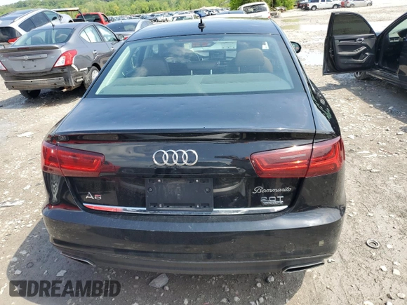 2018 Audi A6 Premium Plus with VIN WAUG8AFC7JN088562, listed as a Copart auction lot 55343595 with 76,742 mi miles and Salvage title. Bid and sale history available at DreamBid. Image 6.