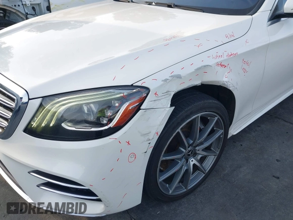 2018 Mercedes-Benz S 560 with VIN WDDUG8DB0JA416705, listed as a IAAI auction lot 41533553 with 30,268 mi miles and . Bid and sale history available at carsss.com. Image 12.