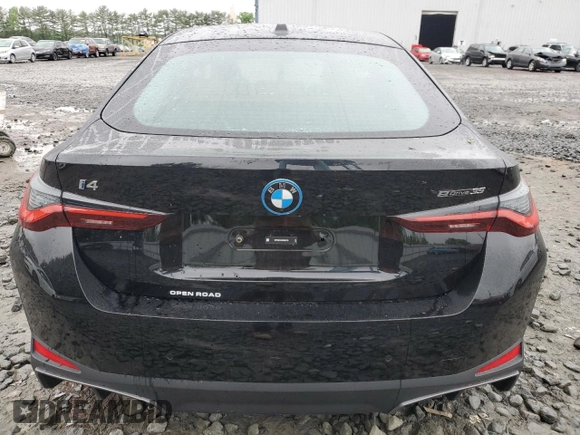 2024 BMW i4 eDrive35 with VIN WBY43AW05RFS84773, listed as a Copart auction lot 54974024 with 2,942 mi miles and Salvage Title. Bid and sale history available at carsss.com. Image 6.