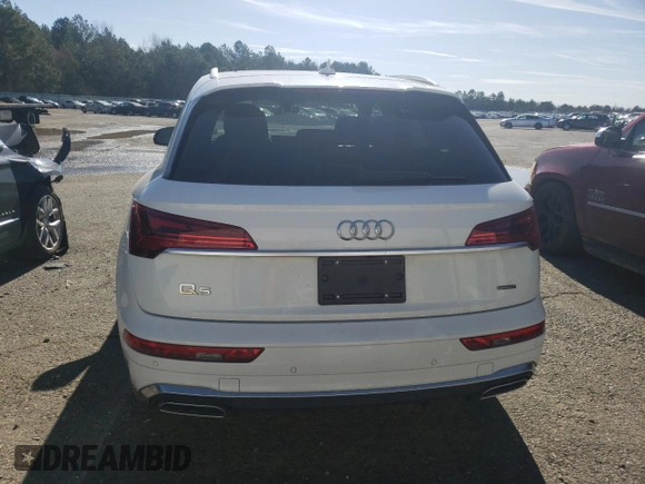 2022 Audi Q5 S line Premium with VIN WA1GAAFY9N2071105, listed as a Copart auction lot 73040122 with 21,502 mi miles and . Bid and sale history available at DreamBid. Image 6.