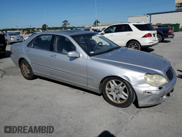 2003 Mercedes-Benz S-Class 4.3L with VIN WDBNG70J03A339034, listed as a Copart auction lot 70583504 with 104,849 mi miles and Salvage Title. Bid and sale history available at carsss.com. Image 4.