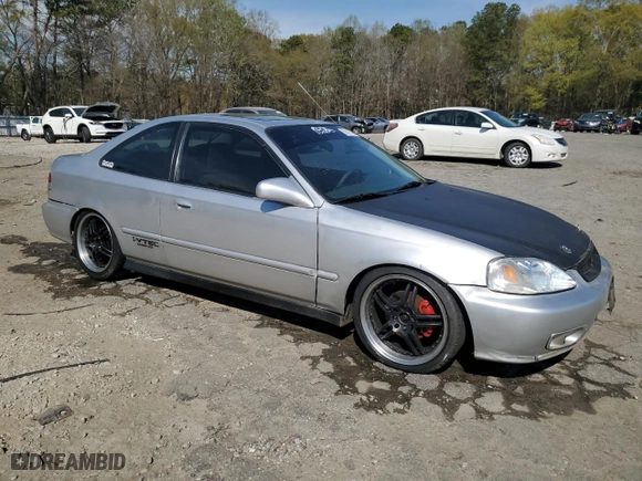 2000 Honda Civic EX with VIN 1HGEJ8244YL100664, listed as a Copart auction lot 50177735 with 211,236 mi miles and Salvage Title. Bid and sale history available at carsss.com. Image 4.