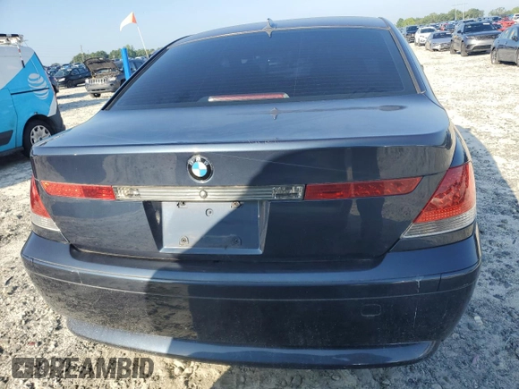 2002 BMW 7 Series 745i with VIN WBAGL63472DP60376, listed as a Copart auction lot 65286175 with 174,628 mi miles and Clean title. Bid and sale history available at DreamBid. Image 6.